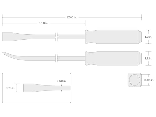 Image of TEKTON 25-Inch Angled Tip Handled Pry Bar with Striking Cap | LSQ42025