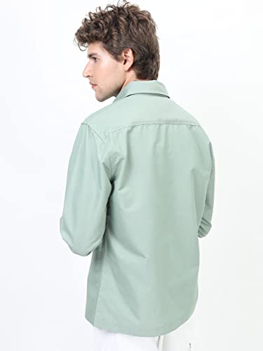 Image of Ketch Men's Polyester Slim Fit Solid Full Sleeve Over Shirt