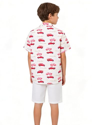 Image of Cromoncent Matching Hawaiian Outfits for Family, Dad and Son Matching Luau Beach Tropical Shirts Mommy Daughter Tropical Sets