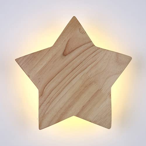 Applique murale LED étoile en bois pour éclairer chaleureusement le salon