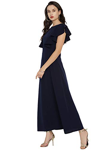 Image of Rare London Women's Polyester A-Line Maxi Casual Dress