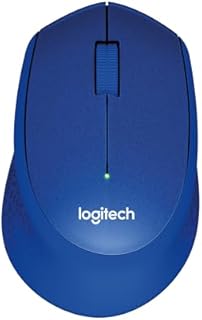 Logitech M330 Silent Plus Mysz bezprzewodowa, 2.4GHz z nanoodbiornikiem USB, 1000 DPI śledzenie optyczne, żywotność baterii 2 lata, kompatybilna z PC, Mac, Laptop, Chromebookem - Niebieski