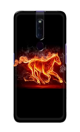 Image of Plastic Printfidaa Printed Hard Back Cover Case For Oppo F11 Pro Back Cover (Fiery Horse) -112, Multicolor
