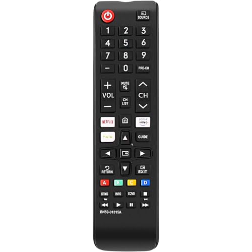 Universal Remote for All Samsung Tv Remote Compatible with All Samsung LED LCD HDTV Smart TVs 3D Series No Setup Needed Plug & Play Remote with Netflix, Prime Video & Hulu Shortcut Buttons