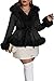 Geschallino Women's Plus Size Faux Suede Leather Coat Fall Clothes Winter Trendy Hood Jacket with Fur Collar 216 Black 2X