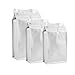 Songio packing Coffee Bags with Valve(8oz/ 0.5lb, 50PCS), High Barrier Aluminumed Foil Flat Bottom Stand Up for Candy Bags, Heat Sealable Side Zipper White Bags for Home, Store (White)