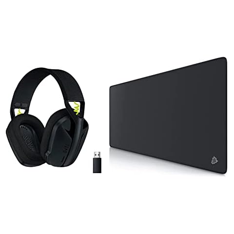 Logitech G435 Lightspeed Kabelloses Bluetooth-Gaming-Headset Schwarz & CSL-Computer Cover