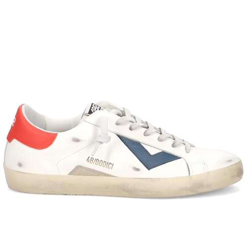 Sneaker uomo 4B12 in pelle bianco/avio US25QB03 SUPRIME-U201 41