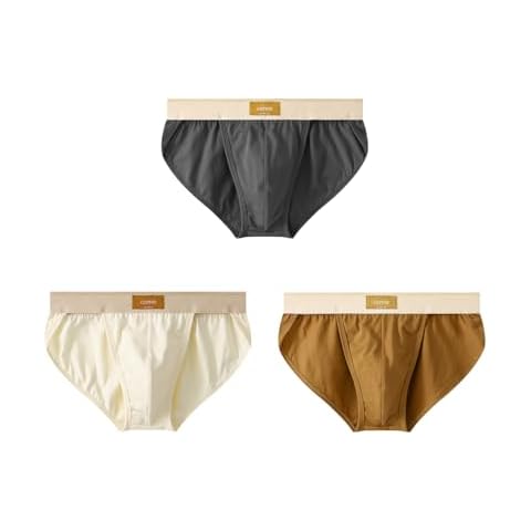 PAIZH Men‘s Underwear Cotton Soft Bulge Sexy Low Rise String Bikini Briefs 3 Pack A5 multicolor S Cover