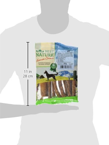 Dehner Best Nature Hundesnack, hochwertiges Leckerli getreidefrei / zuckerfrei, Kausnack für Hunde, Ochsenziemer, 250 g