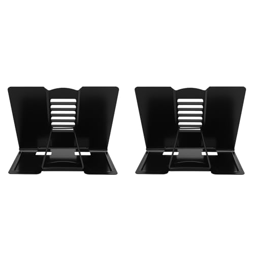 Support de livre en métal noir réglable pour bureau lot de 2