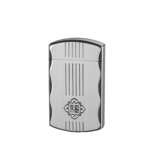 Encendedor de butano con llama de chorro resistente al viento con control de voz y sensor de movimiento, llama ajustable, encendedor de metal abatible, adecuado para acampar e iluminar velas. (negro