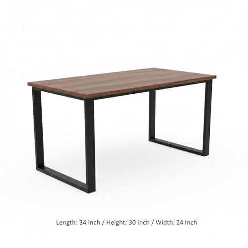 Image of Metal Office Table /Study Table /Computer Table for Home PC - Engineered Wood Modern Top Study Table for Adults /Students Office Desk for Laptop Work at Home Writing Desk (John)
