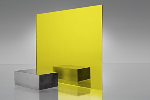 SIBE- R Plastic Supply - # 2208 Yellow Acrylic Mirror PLEXIGLASS 12" X 24" - 1/8"
