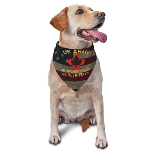 Us Army 43rd Infantry Division Retired Dog Scarf Pet Bandana Cat Pet Bibs