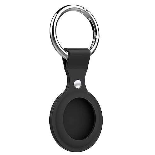 Image of LIRAMARK Airtag Case for Apple Airtags Silicone Case Protective Cover for Airtag Case Locator Tracker Anti-Lost Device Keychain Protection Sleeve (Black)