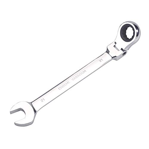 Image of FLZOSPER 21mm Metric Flex-Head Gear Wrench,Box End Head 72-Tooth Ratcheting Combination Wrench Spanner