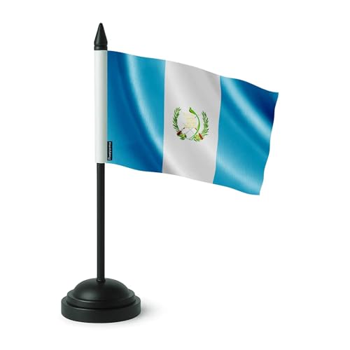 Drapeau de table Guatemala 14x21cm petit pavillon polyester azur et blanc