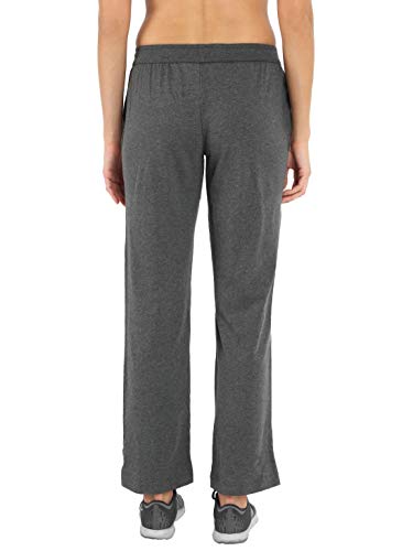 Image of Jockey 1305 Women's Super Combed Cotton Rich Relaxed Fit Mid Rise Trackpants with Contrast Side Piping and Pockets