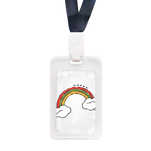Étui de protection transparent de voyage pour carte d'identité météo arc-en-ciel sous la pluie
