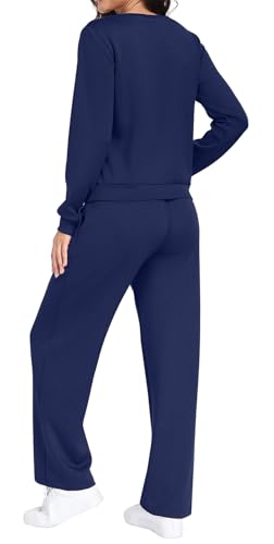 GRECERELLE Tracksuit Womens Full Set Autumn Long Sleeve Lounge Wear Sets for Women Two Piece Outfits Activewear Casual Crew Neck Pullover Tops and Jogging Bottoms with Pockets - Image 3