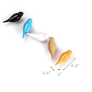 Designster resin bird coat hooks premium creative wall mounted birds decorative art decor hat towel bag hanger gift for homeliving room bedroom shop set of 5  urban country home decor