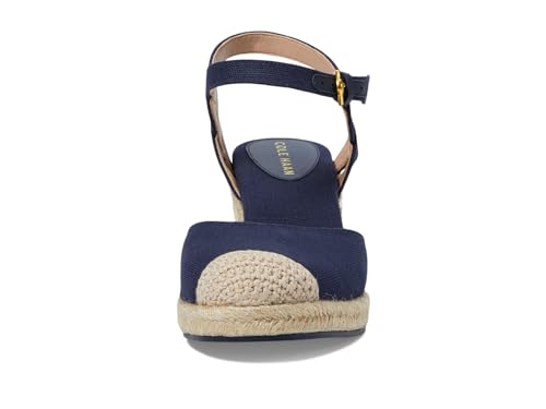 Cole Haan Cole Haan Women's Cloudfeel Espadrille Wedge 80mm II, Navy Blazer Linen/NAT Jute, 9-B US