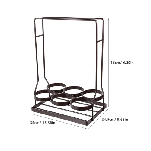 Soporte para 6 botellas de vino de hierro moderno miniatura 2