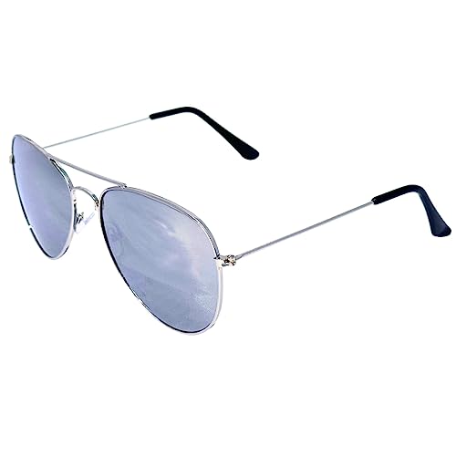 Thacher's Nook Aviator Sunglasses Full Mirror Lenses Silver Metal Frame UV400 Protection2