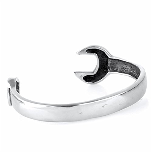 Pulsera ajustable de acero inoxidable con diseño de llave inglesa miniatura 2