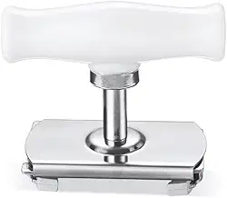 Abridor de Pote Manual com Alça Giratória – Abridor Ajustável para Potes e Conservas com Trava Antideslizante