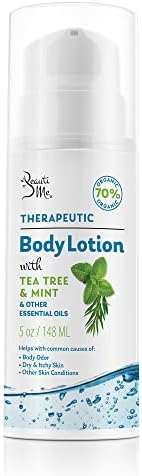 Beauti Me Tea Tree Mint Lotion - Itchy Skin Relief - Therapeutic Tea Tree Cream For Feet, Hands, Face and Body - Natural and Organic Athletes Foot Treatment - Moisturizing Body Cream (5oz)