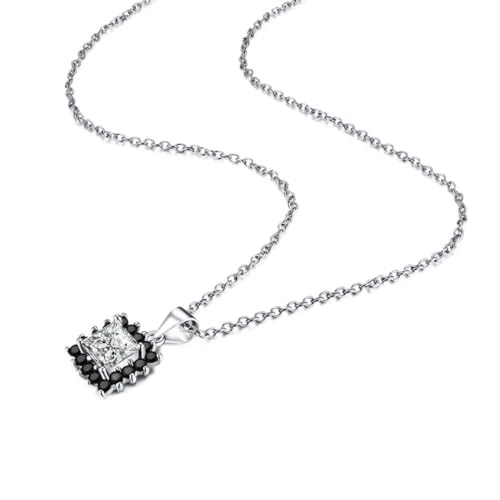 Colliers et pendentifs en pierre noire femmes, bijoux fins carrés de 7.5g