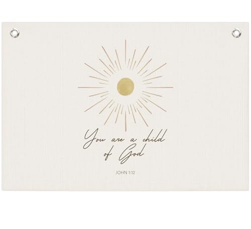 ICEWHITEY Bible Verse Canvas Banner,Christian Scripture Wall Art,You Are A Child of God Wall Hanging Banner Flag Decor for Baby Kids Girl Boy Nursery Teen Room,20x30 Inch