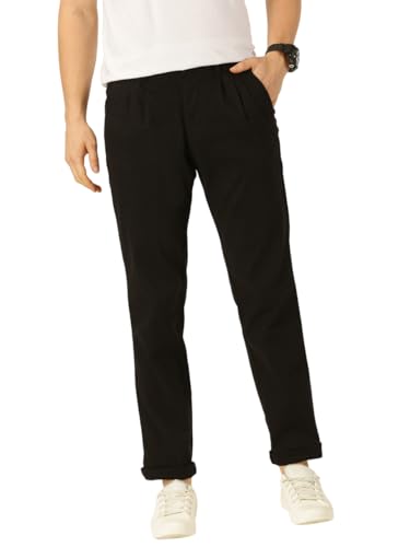 Image of Thomas Scott Men's | Solid | Breathable Fabric | 4 Pockets | Casual | Mid Rise | Regular Fit | Cotton Linen | Button Clouser | Chino Trouser | Pants