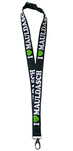 I love Mauldasch Schlüsselanhänger Lanyard | bedruckt mit Spruch | Schwäbisch | Umhängeband | Für schwäbische Trendsetter | Geeignet für Schlüssel, Ausweis, Namensschilder uvm. | Bandlänge: ca. 90 cm Cover