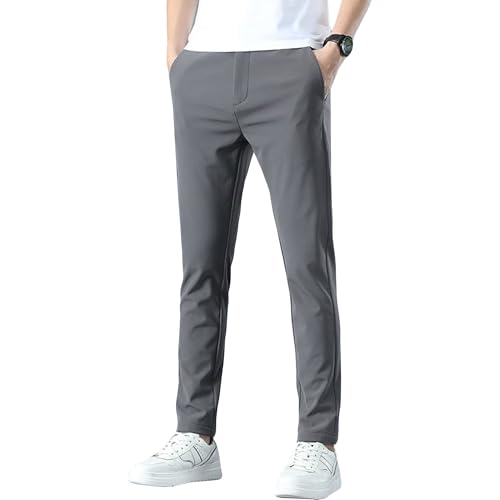 Men's Stretch Slim Fit Business Dress Pants Casual Flat Front Golf Pants Lightweight Work Slacks for Men