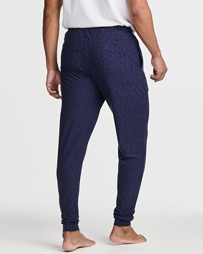 Real Essentials 3 Pack: Men's Soft Lounge Sleep Joggers - Pajama Pants Drawstring & Pockets (Available in Big & Tall)3