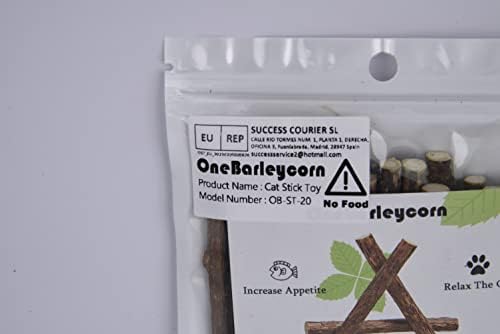 onebarleycorn - Patyczki kocie koty, szlifowanie zębów zabawka do żucia dla kota kociaka 100% organiczne naturalne matatabi stomatologiczne, opakowanie 20 szt.