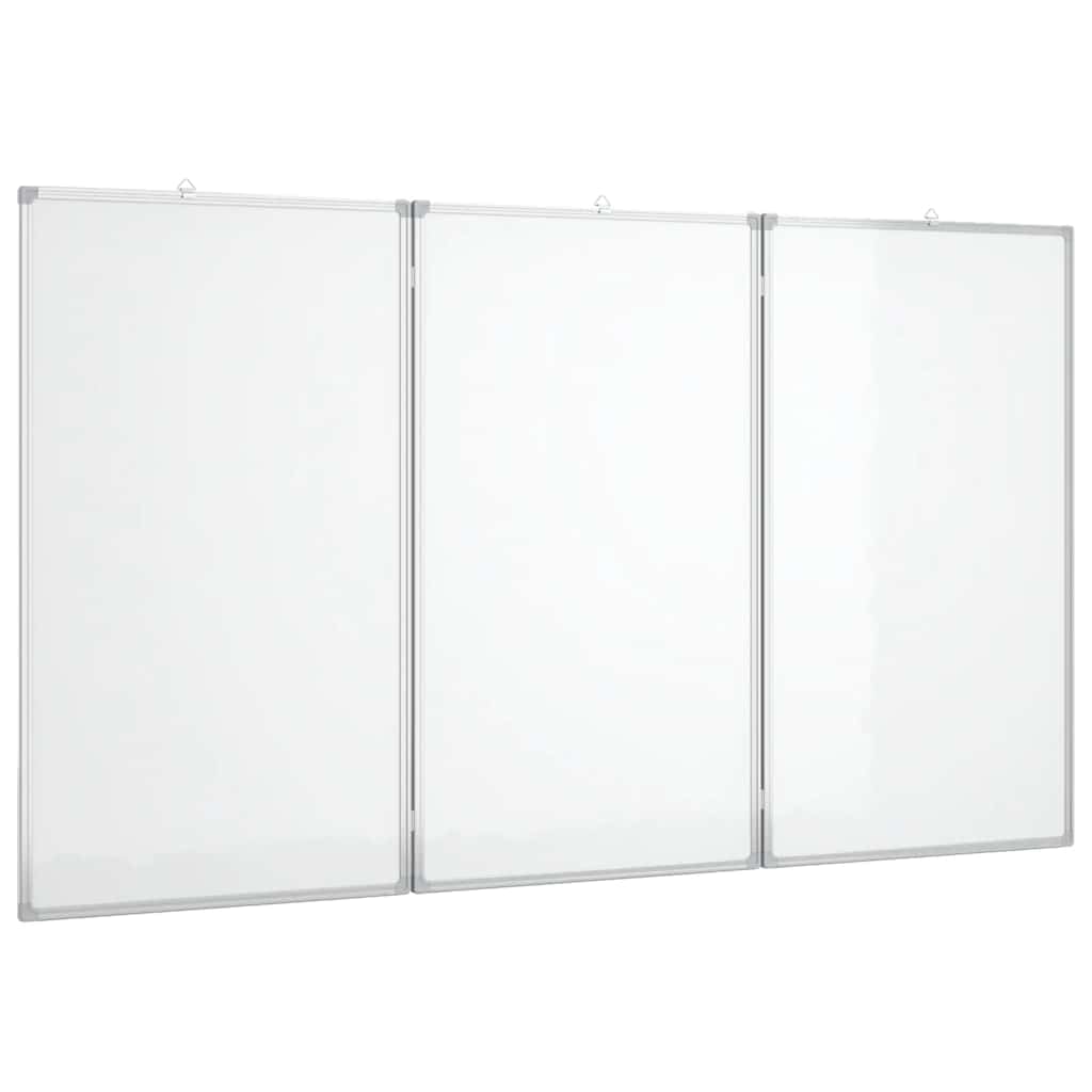 Magnetyczna tablica suchościeralna, składana, 120 x 80 x 1,7 cm, tablica do pisania z aluminiową ramą, 3 panele do biura i domu