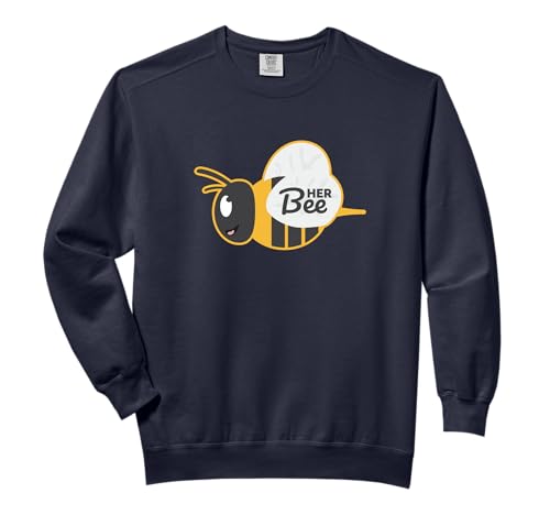 Her Bee His Honey Couple Matching Valentine's Day Gifts Comfort Colors Adult Sweatshirt