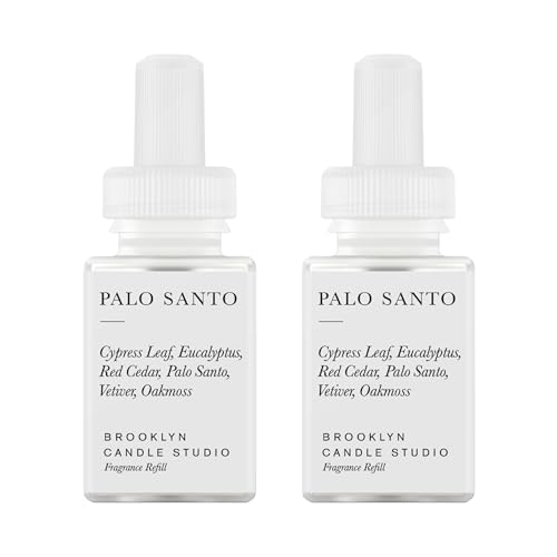 Pura & Brooklyn Candle Studio Home Scent Refill - Smart Air Diffuser - Up to 120-Hours of Luxury Fragrance per Refill - Home Essential - Clean & Safe Diffuser Fragrance - 2 Pack, Palo Santo