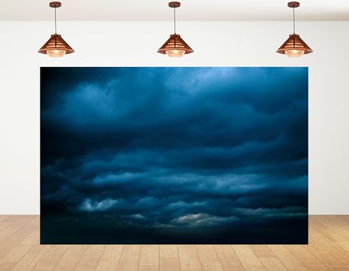 5x3ft Dark Blue Stormy Cloud Backdrop Moody Sky Photography Background