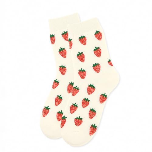 Image of Women's Cute Crew Socks, Casual Athletic Cotton Bowknot Cherry Calf Novelty Socks for Women