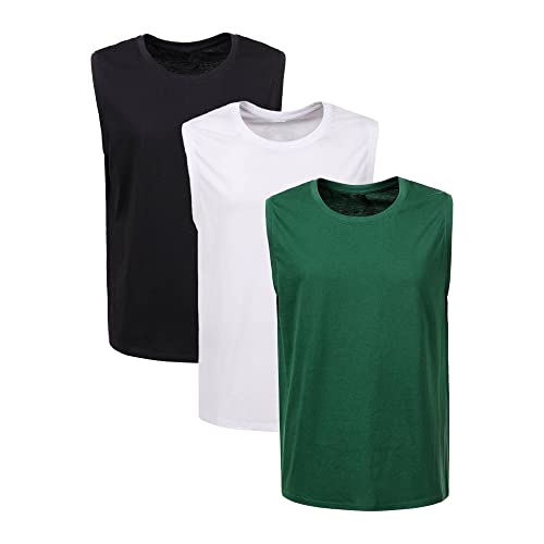 LiKing Camiseta Interior Tirantes para Hombre Cuello Redondo Algodón más Colores Pack de 3 8301 BWD L Cover