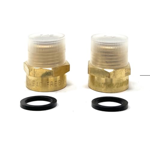 G Thread (Metric BSPP) Female to NPT Thread Male Pipe Fitting Adapter - Lead-Free (Two 1/2 inch)