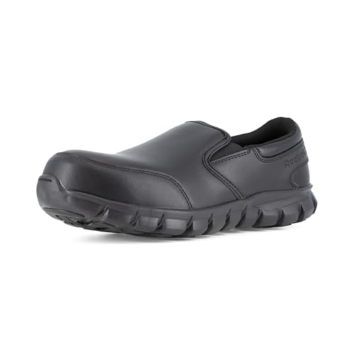 Image of Reebok Work Mens Sublite Cushion Composite Toe ESD Slip On Work Safety Shoes Casual - Black