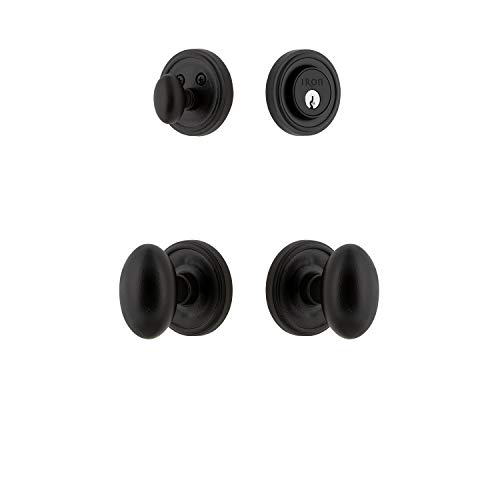 Ageless Iron 657281 Loch Rosette Aeg Knob Combo Pack, Backset: 2.75", Black Iron #TOP10