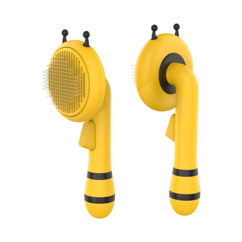 DRPETIA Small bee pet cat comb Pet Brush for Cats DogsCat Grooming Brush Slicker Brush no electrostatic Cat Brush Grooming yellow