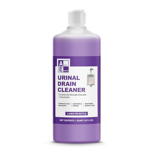 Urinal Drain Cleaner Descaler 32oz (4 Uses) Urinal Salt Remover & Urine Salt Dissolver Urinal Deodorizer - Odor Eliminator Urinal Calcium Remover Heavy Duty